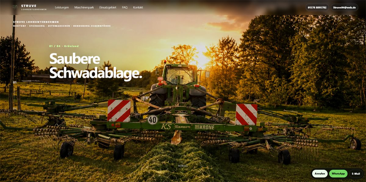 Screenshot Struve Lohnunternehmen Webseite